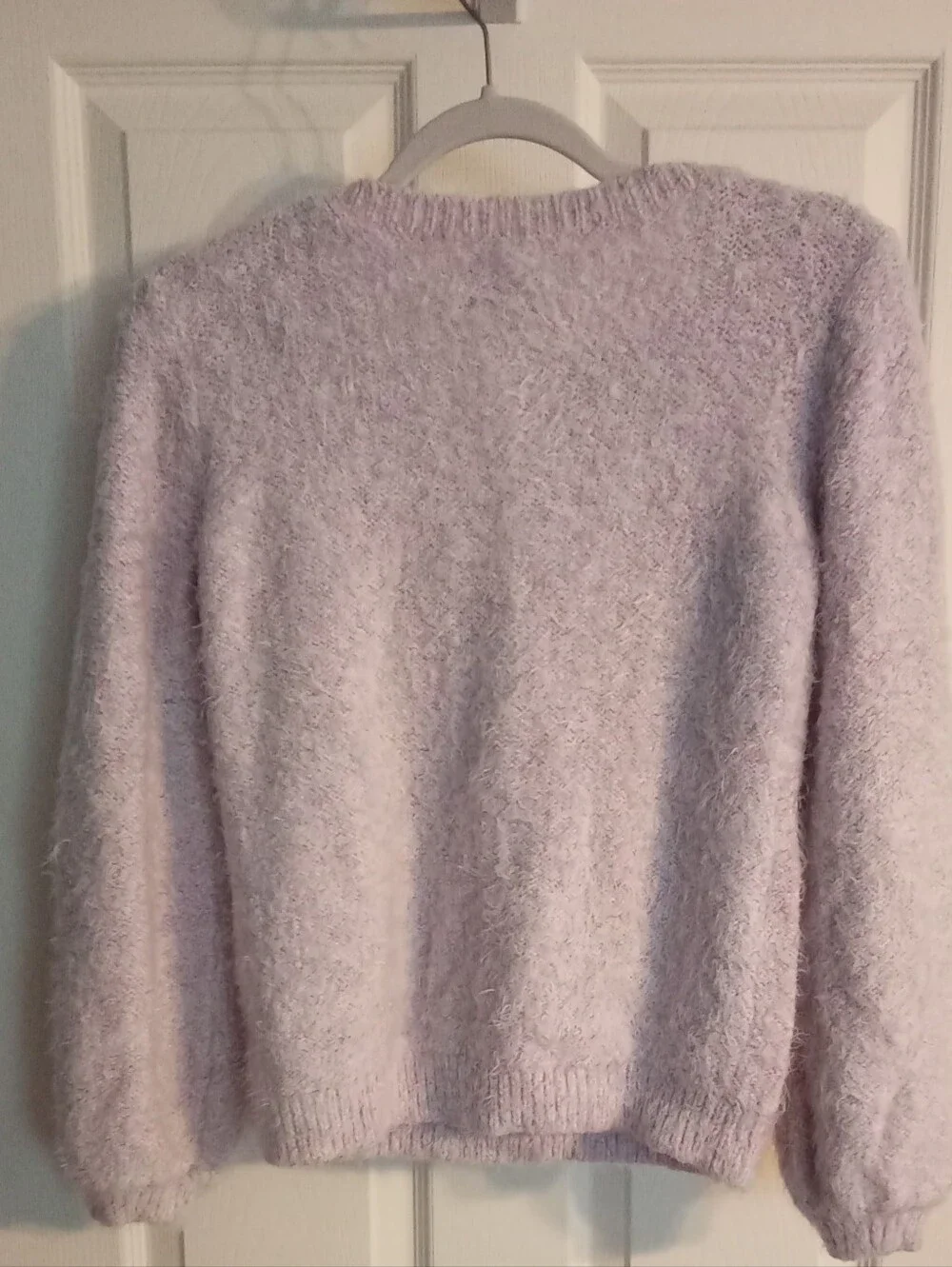 Lands' End Girl's Lavender Fuzzy Crewneck Sweater Girl's Size XL